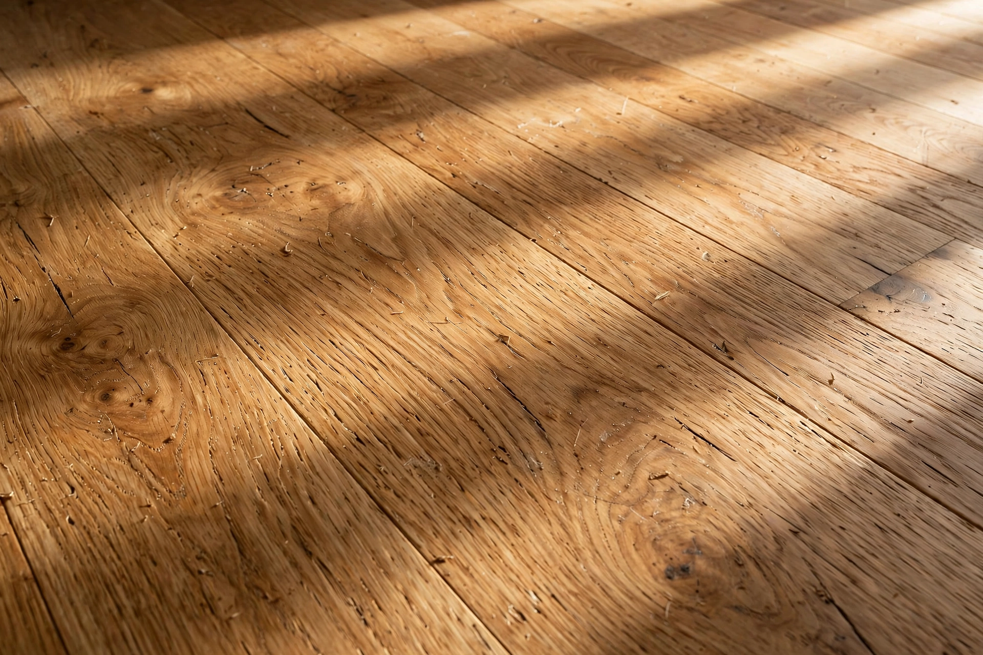 Close-up of natural oak hardwood flooring